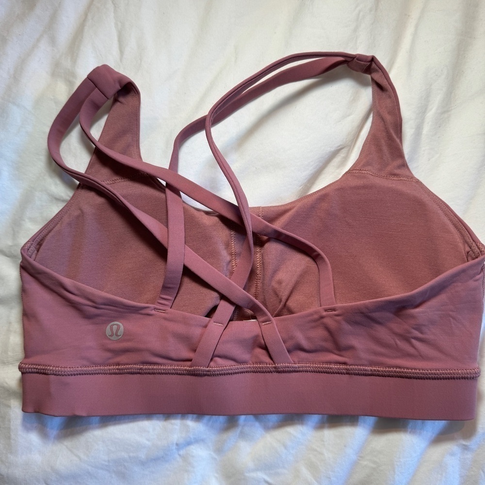 Lululemon Energy Bra Size 6 Spanish Rose Pink Strappy Medium Support - Picture 4 of 5